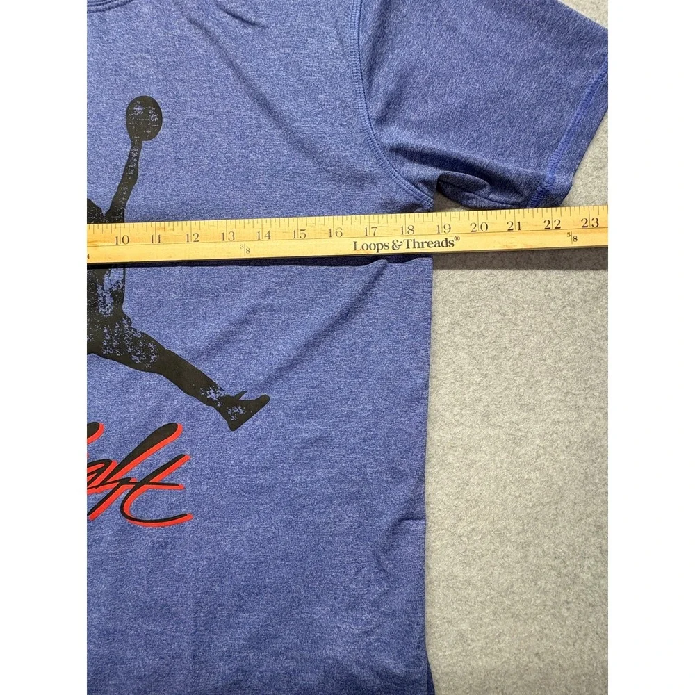 Jordan‎ Flight Jumpman Graphic T-Shirt Blue Heather Mens Medium Activewear Tee